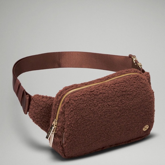 Lululemon Everywhere Belt Bag Large 2L $70 Fleece NWT NIP Brown Earth/Gold - Picture 5 of 6